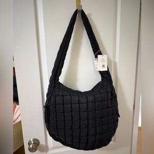 Puffer tote bag, black, brand new
